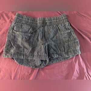 Athleta High Waist Striped Blue Shorts